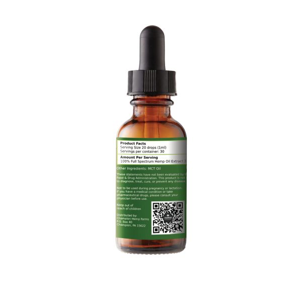 Champion Hemp Farms 1000mg Full Spectrum CBD Oil Natural